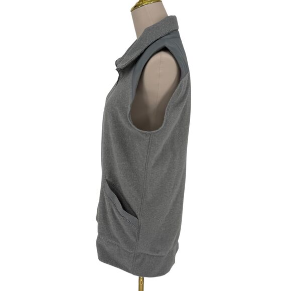 Under Armour Vest Women's MEDIUM ColdGear Gray Fleece Zip Pocket Loose Athletic - Picture 9 of 13